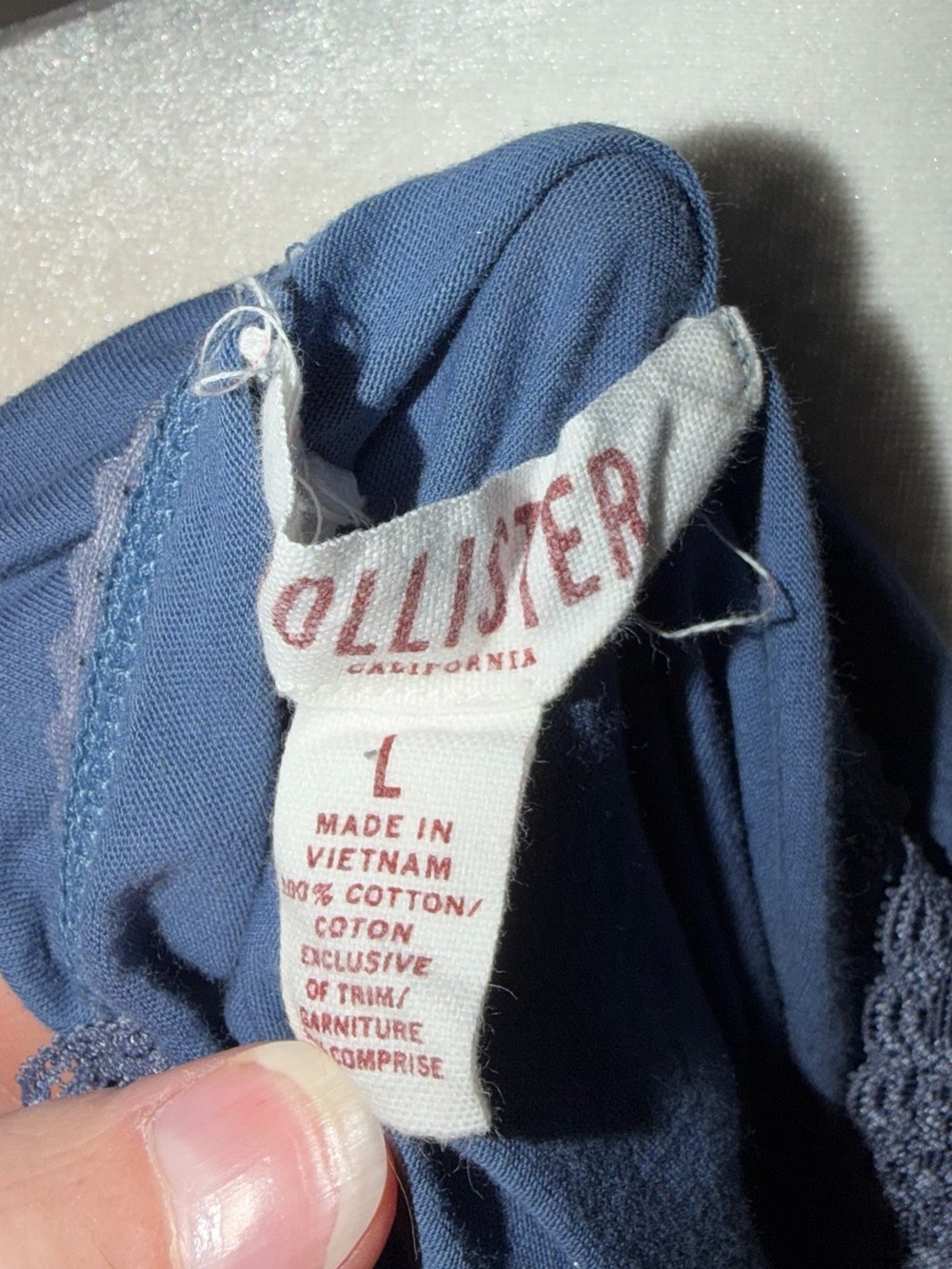 Vintage Y2K Hollister 2000s Lace Trim Babydoll Tank Top - Picture 6 of 6